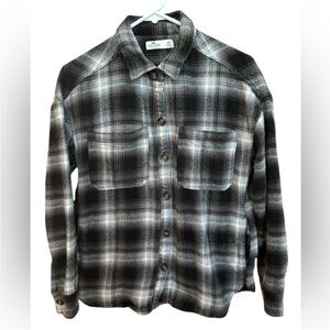 Hollister Gray Black and White Checkered Shacket